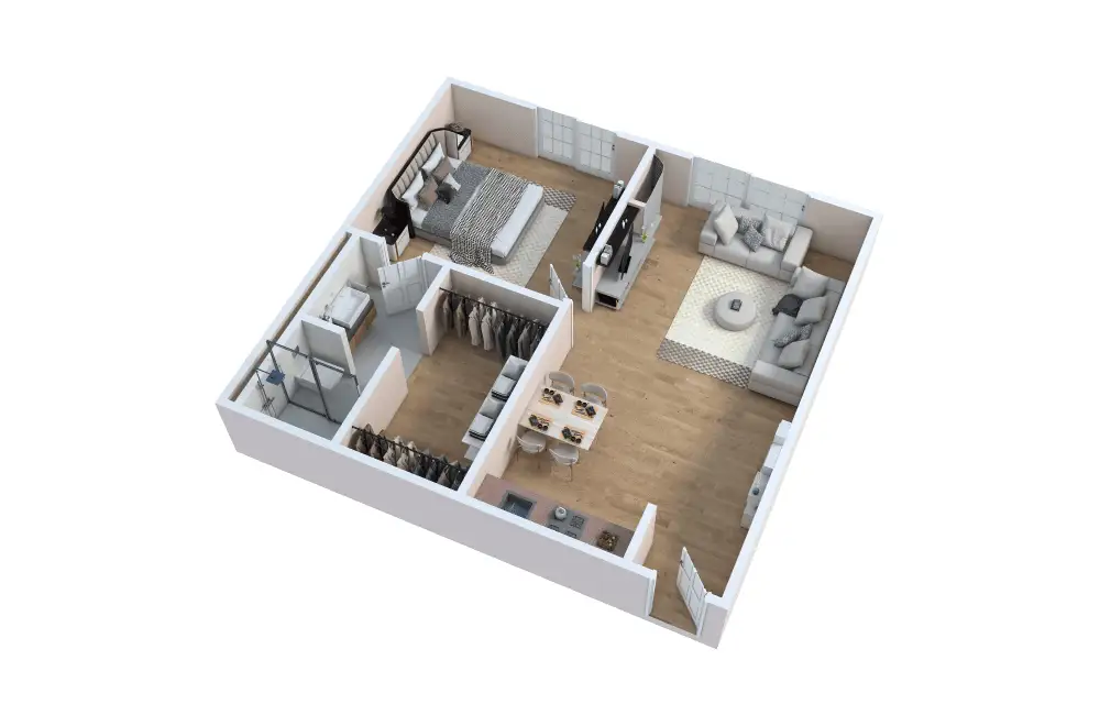 Floor Plan B – One Bed / One Bath Floor Plan B – One Bed / One Bath