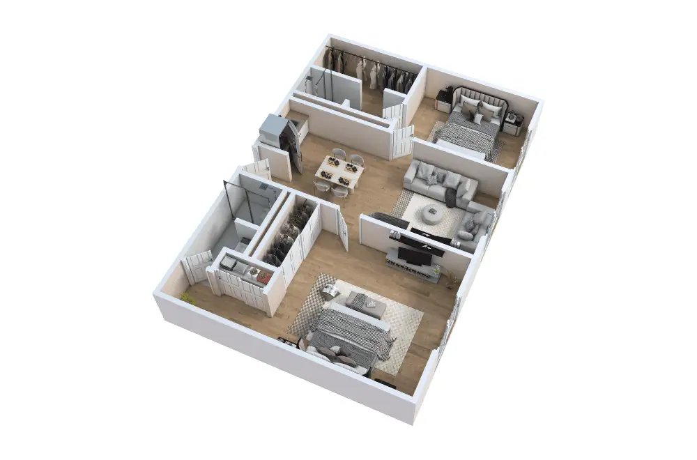 Floor Plan D – Two Bed / One Bath Floor Plan D – Two Bed / One Bath